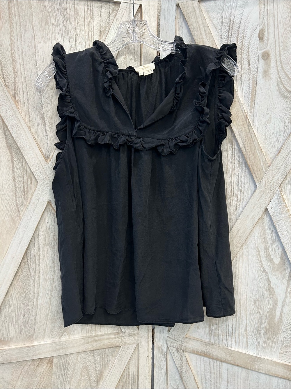 kate spade Black Ruffle-Trim Sleeveless Camisole